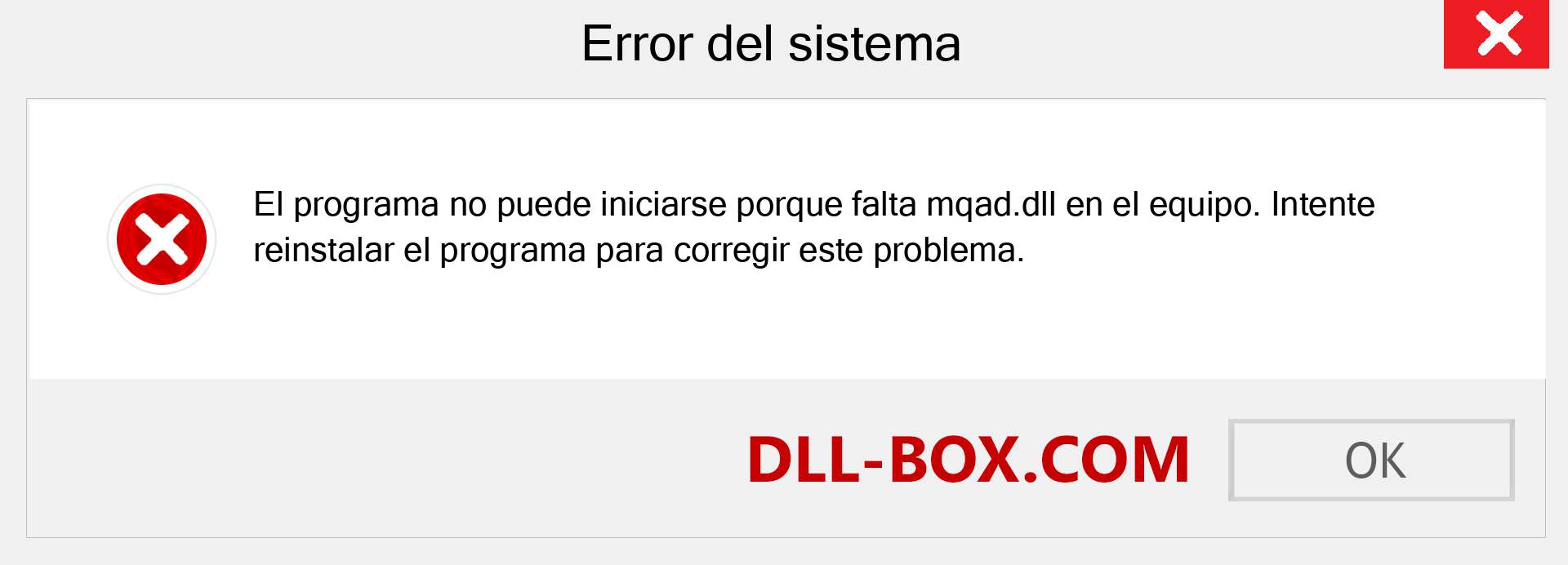 ¿Falta el archivo mqad.dll ?. Descargar para Windows 7, 8, 10 - Corregir mqad dll Missing Error en Windows, fotos, imágenes